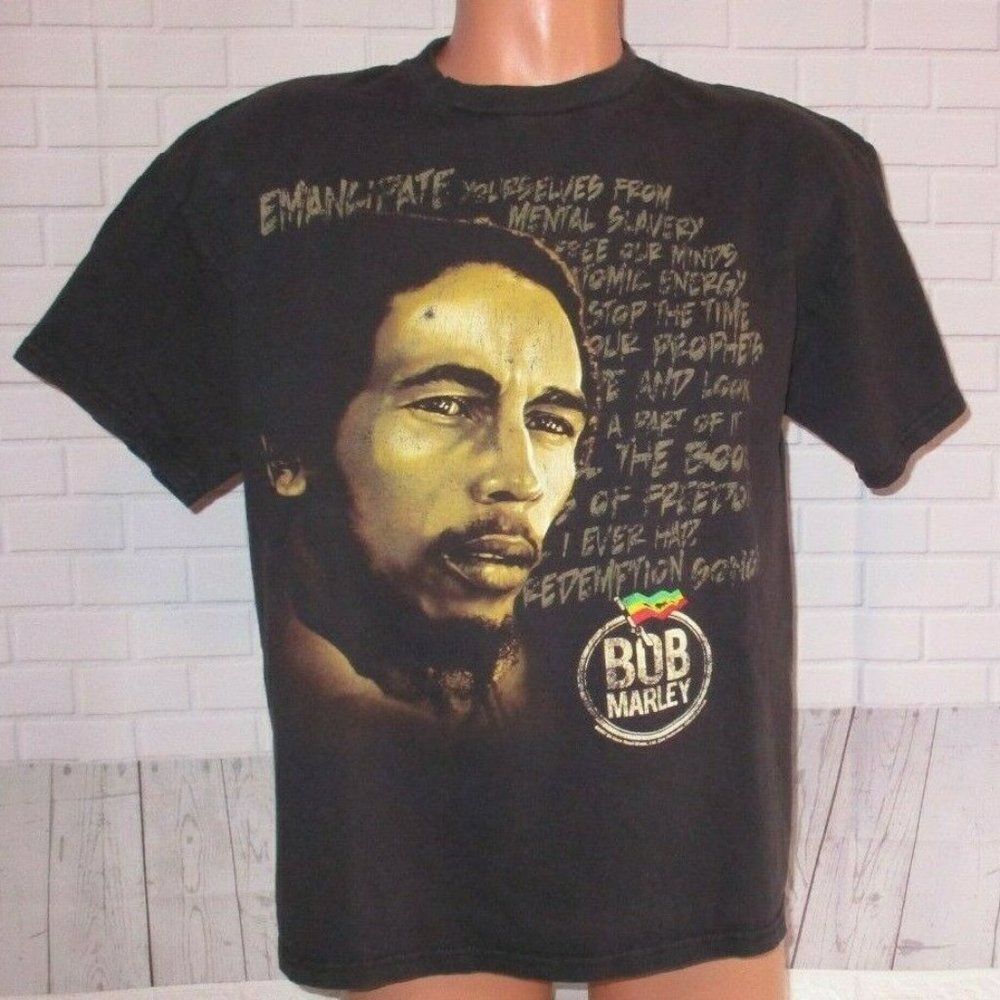 Zion Rootswear BOB MARLEY Size Large T-Shirt Emancipate Yourselves Black